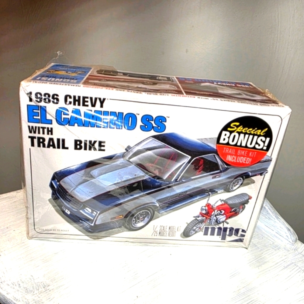 MPC 1986 Chevy El Camino SS Plastic Model Kit With Trail Bike (NWT)